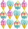 12pcs Large Ice Cream Balloons Foil Balloons(Pink, Purple, Blue, Yellow)